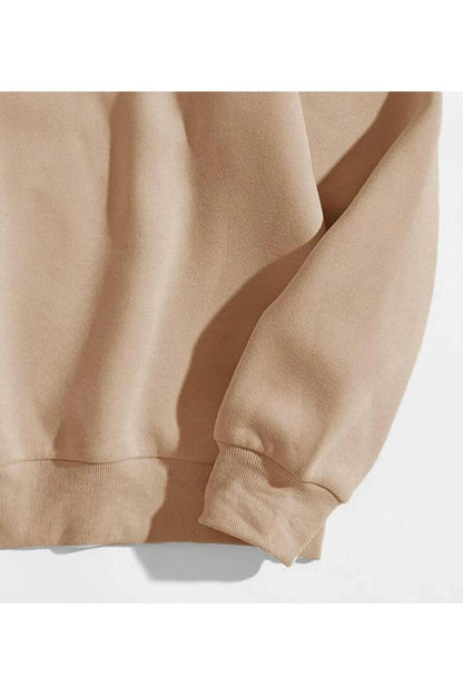 Bisiklet Yaka Sweatshirt Düz Baskısız ( Soft ) Geniş Kalıp