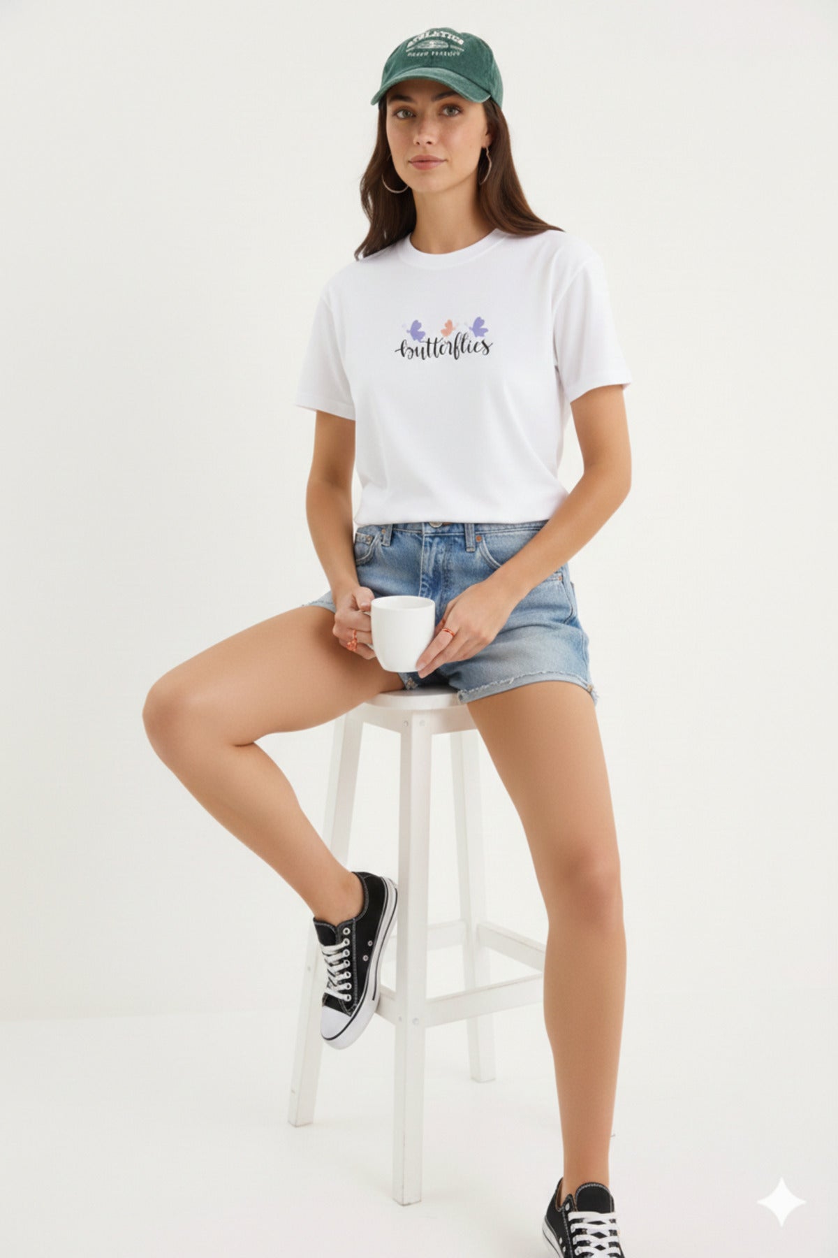Butterflies Yeni Basklı Kadın T-Shirt
