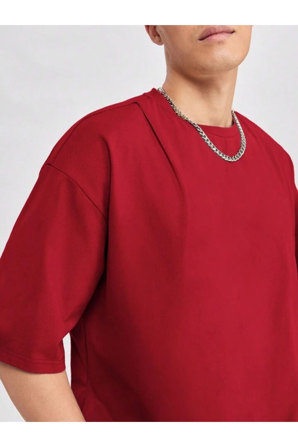 Erkek Giyim Rahat Kesim  Pamuklu Kısa Kol (Oversize) Tshirt