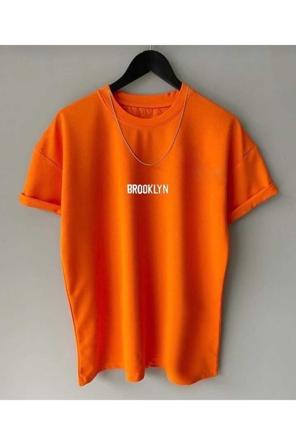Brooklyn Minimal Baskılı Pamuk Unisex Kısa Kol Tshirt