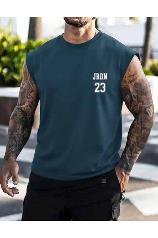 JRDN23 Basketbol Giyim Spor Giyim Sıfır Kol Oversize T-SHİRT