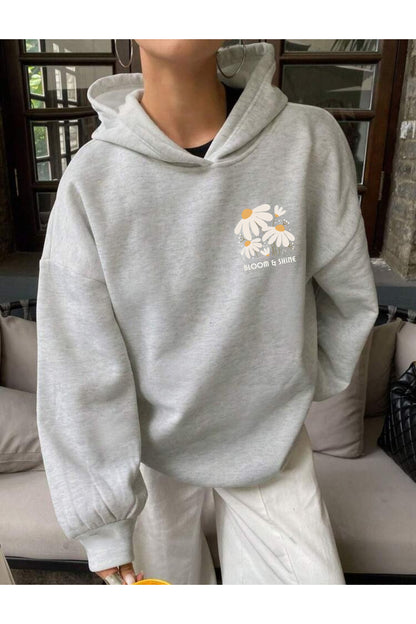 Oversize Kapüşonlu (BLOOM SHİNE)Sweatshirt