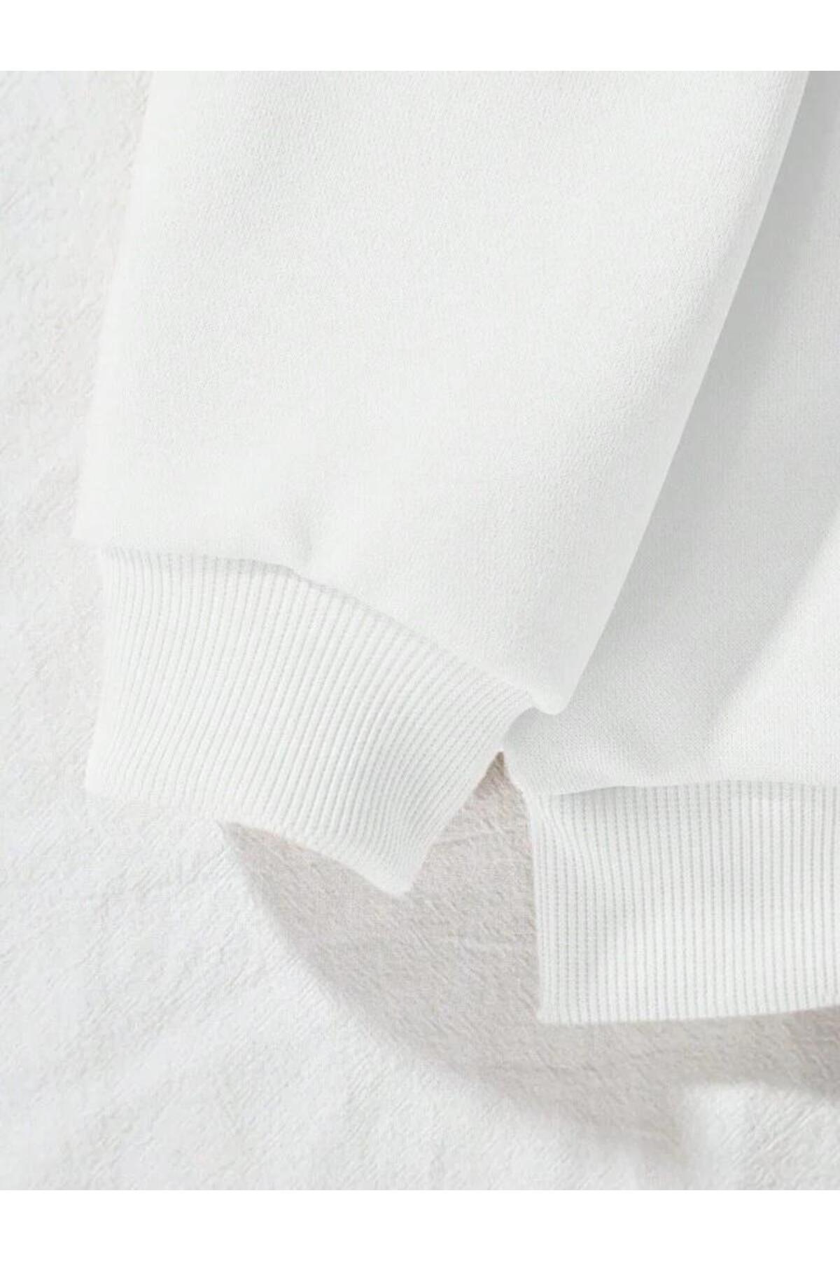 Prime Baskılı Bisiklet Yaka Sweatshirt