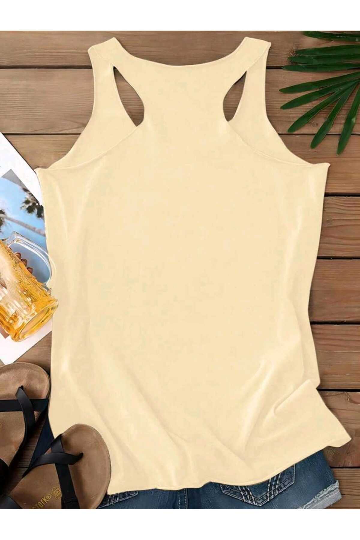 Kadın Yüzücü Atlet Tshirt Düz Baskısız Yeni Sezon