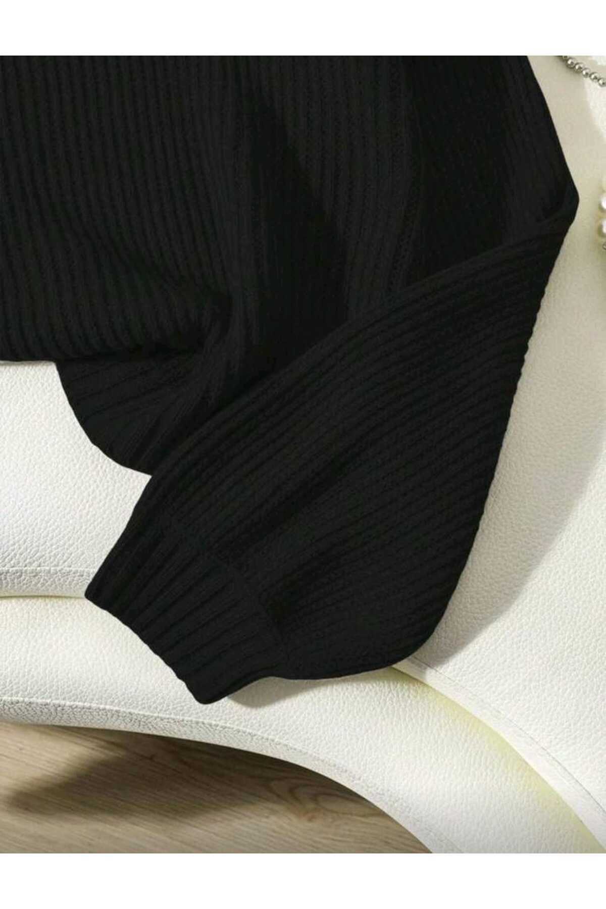 TRİKO Örme Oversize Bisiklet Yaka Kazak Yeni BTK