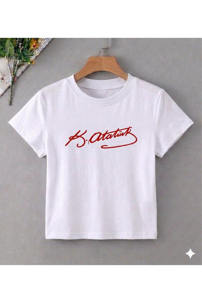 Türk Bayrağı ve ATATÜRK Baskılı Özel Çocuk Tshirt