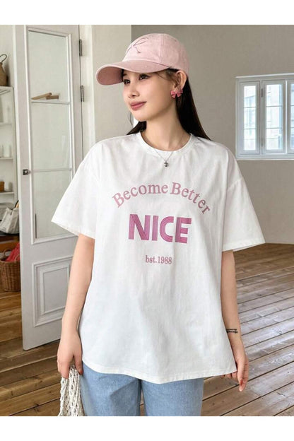 Become Better Nice Pamuklu Kısa Kol (Oversize) Tshirt