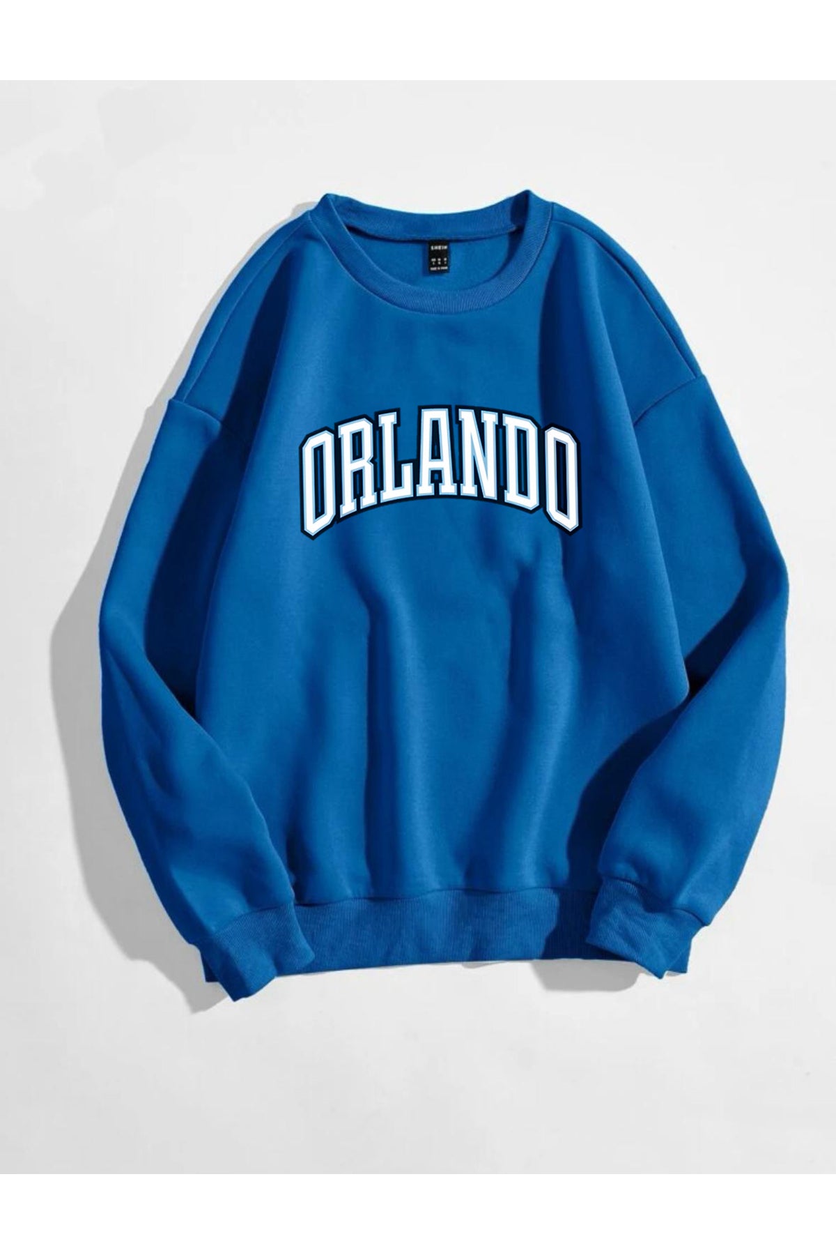 ORLANDO Baskılı Bisiklet Yaka Unisex Sweatshirt