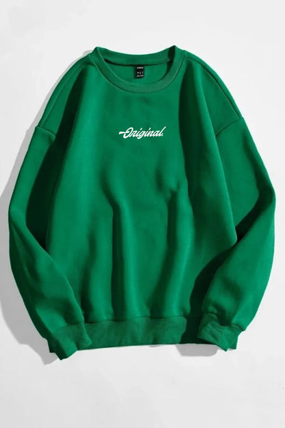 Sweatshirt Original Baskılı Bisiklet Yaka Unisex