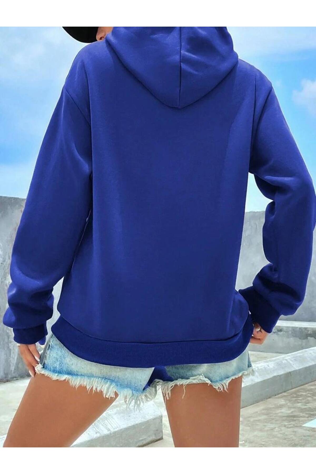 DÜZ KAPÜŞONLU OVERSİZE SWEATSHİRT