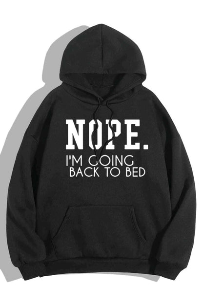 Nope Baskılı Oversize Kapşonlu Hoodie Unisex
