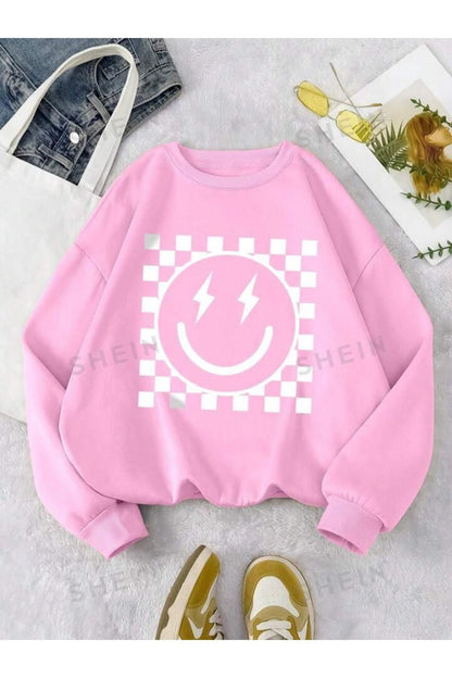 DAMALI SMİLE Baskılı Bisiklet Yaka OVERSIZE Sweatshirt