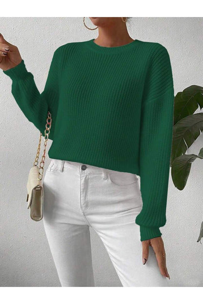 TRİKO Örme Oversize Bisiklet Yaka Kazak BTK