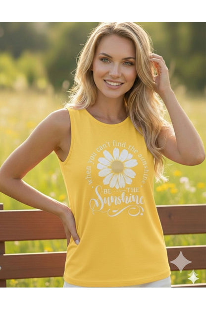 BE THE SUNSHİNE Baskılı Kadın Omuzu Açık Askılı Atlet T-shirt