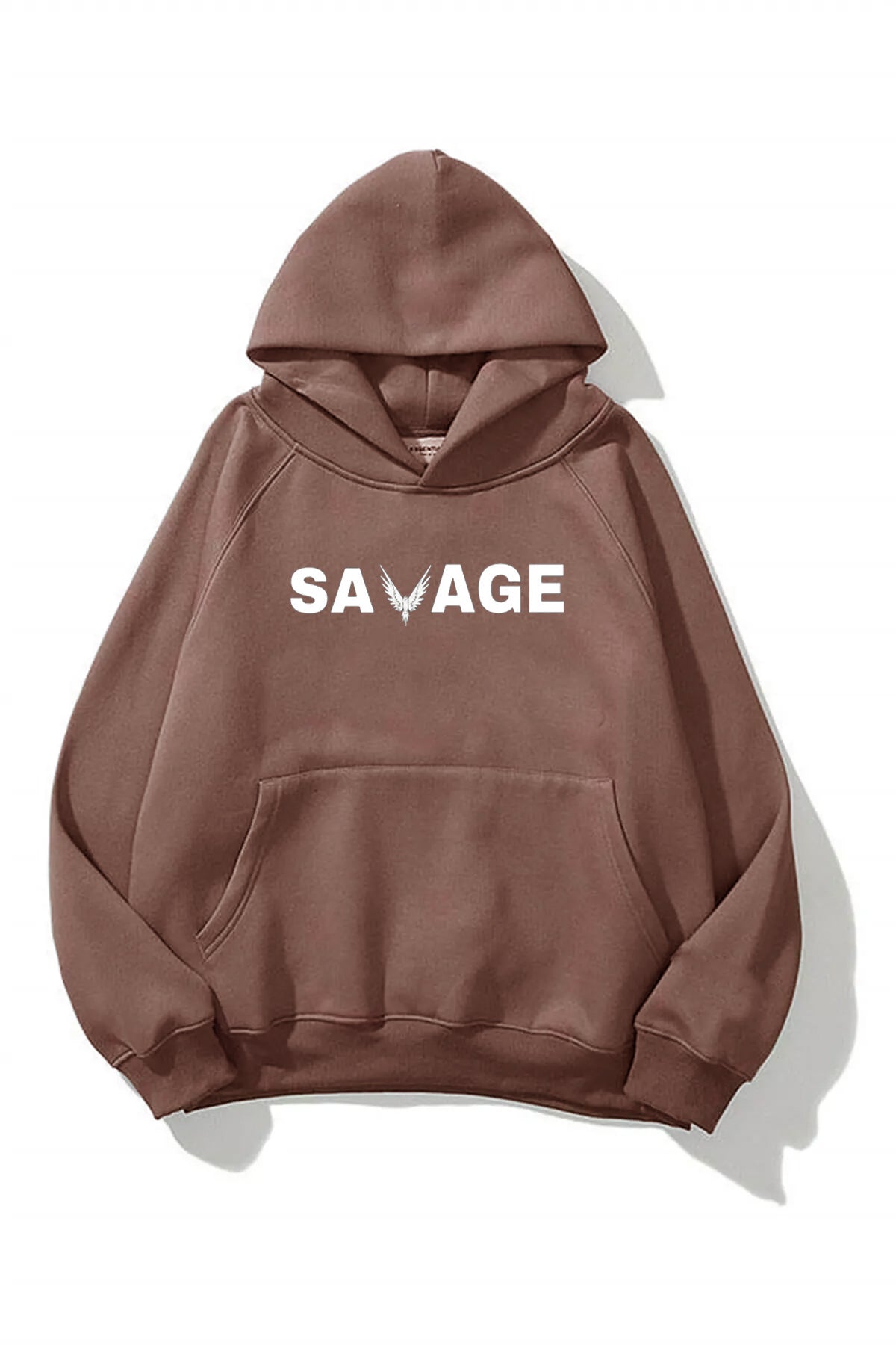 SAVAGE Baskılı Oversize Kapşonlu Sweatshirt