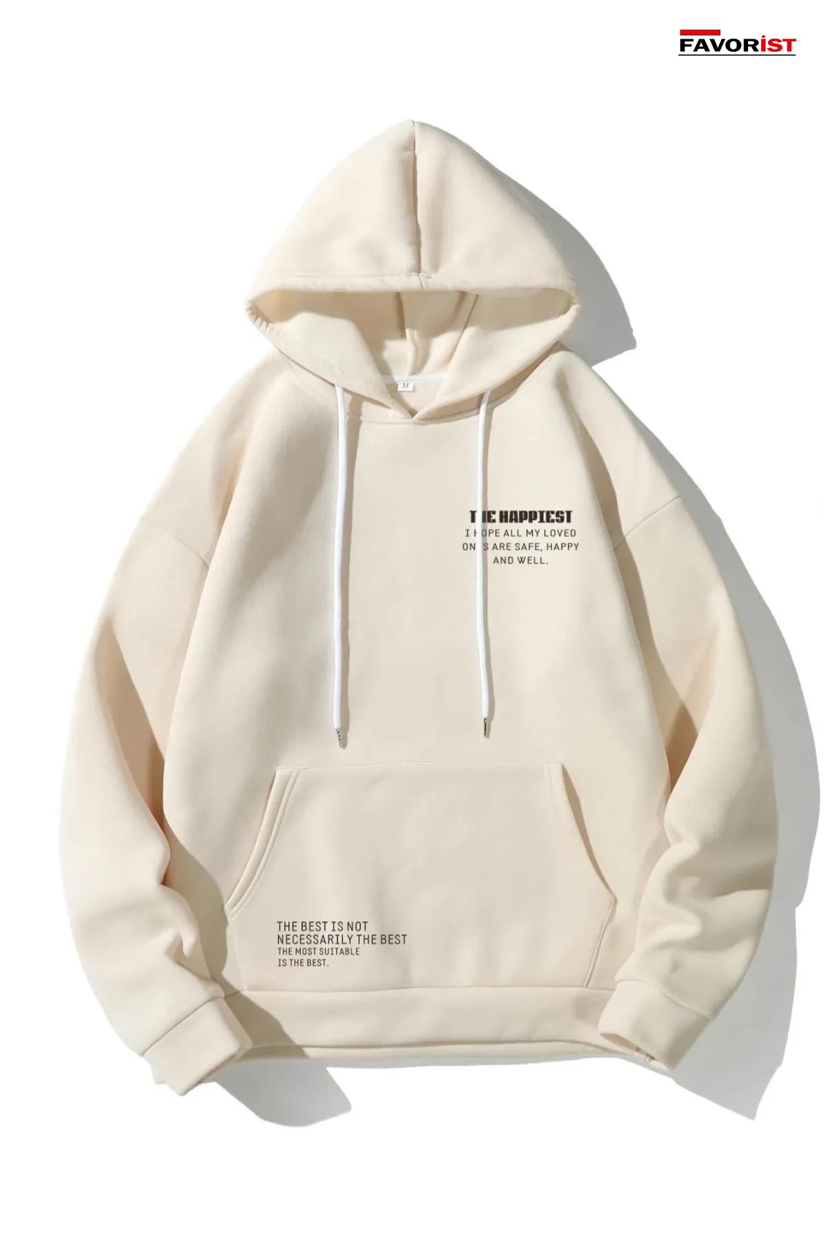 Happiest Baskılı UNİSEX Oversize Kapşonlu Sweatshirt