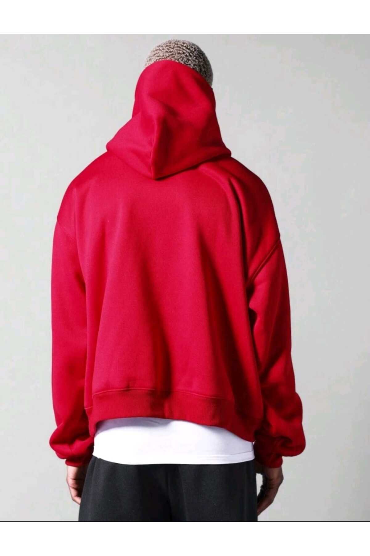 Unisex Basic Baskısız Pamuklu Oversize Kapüşonlu