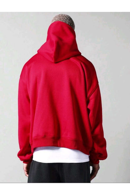 Unisex Basic Baskısız Pamuklu Oversize Kapüşonlu