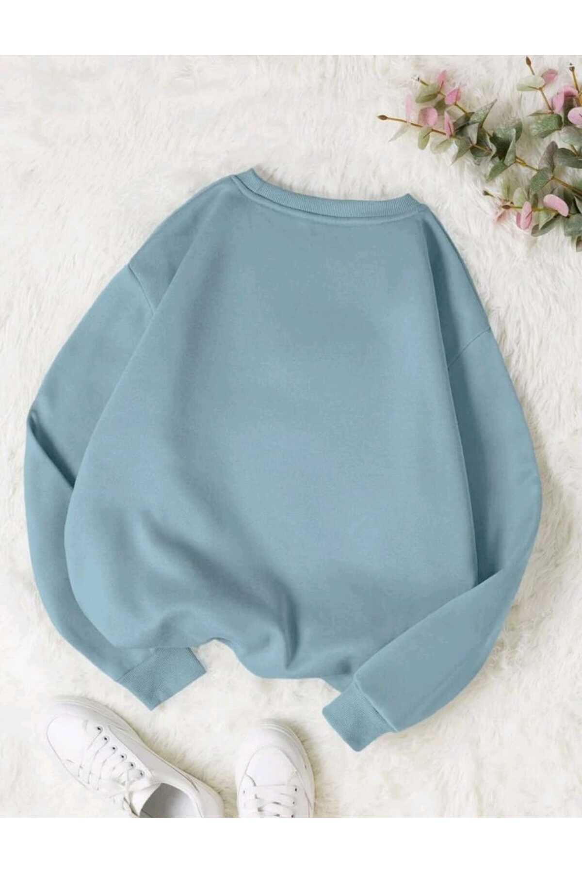 ALPHA PHI Baskılı Oversize Kalıp Bisiklet Yaka Sweatshirt