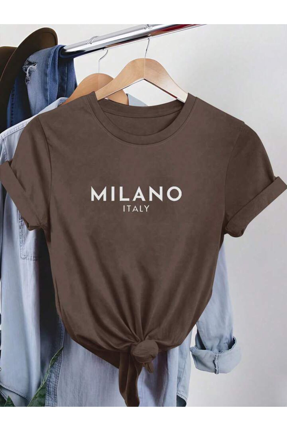 ITALY MILANO Unisex Pamuklu Kısa Kol (Oversize) Tshirt