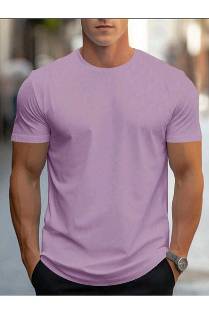 Erkek yazlık pamuklu Basic T-shirt Düz Model