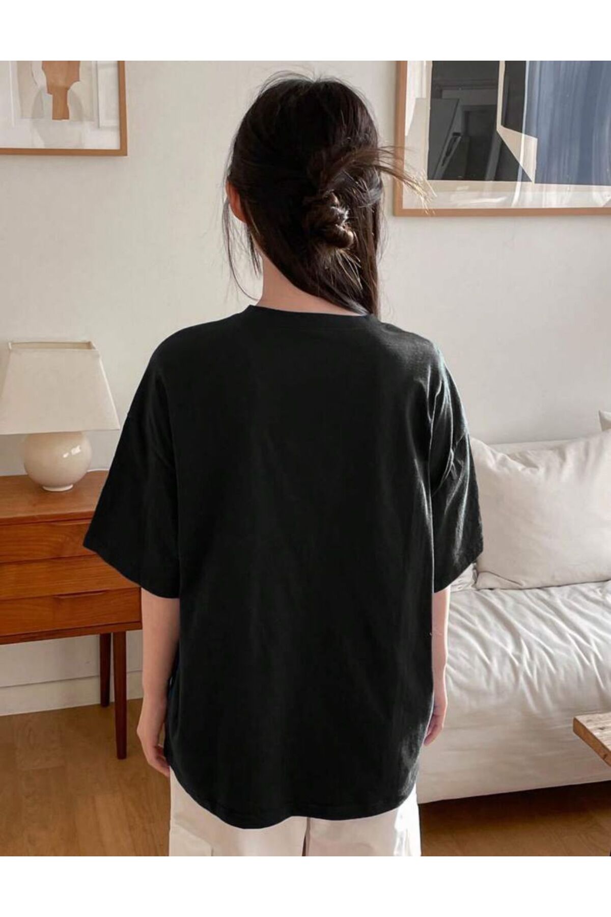 GOOD LUCK Baskılı Pamuklu Kısa Kol (Oversize) Tshirt