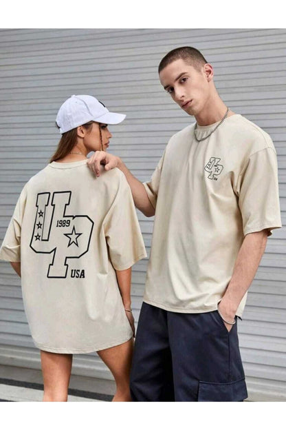 Up Baskılı Sevgili Kombin Oversize T-shirt