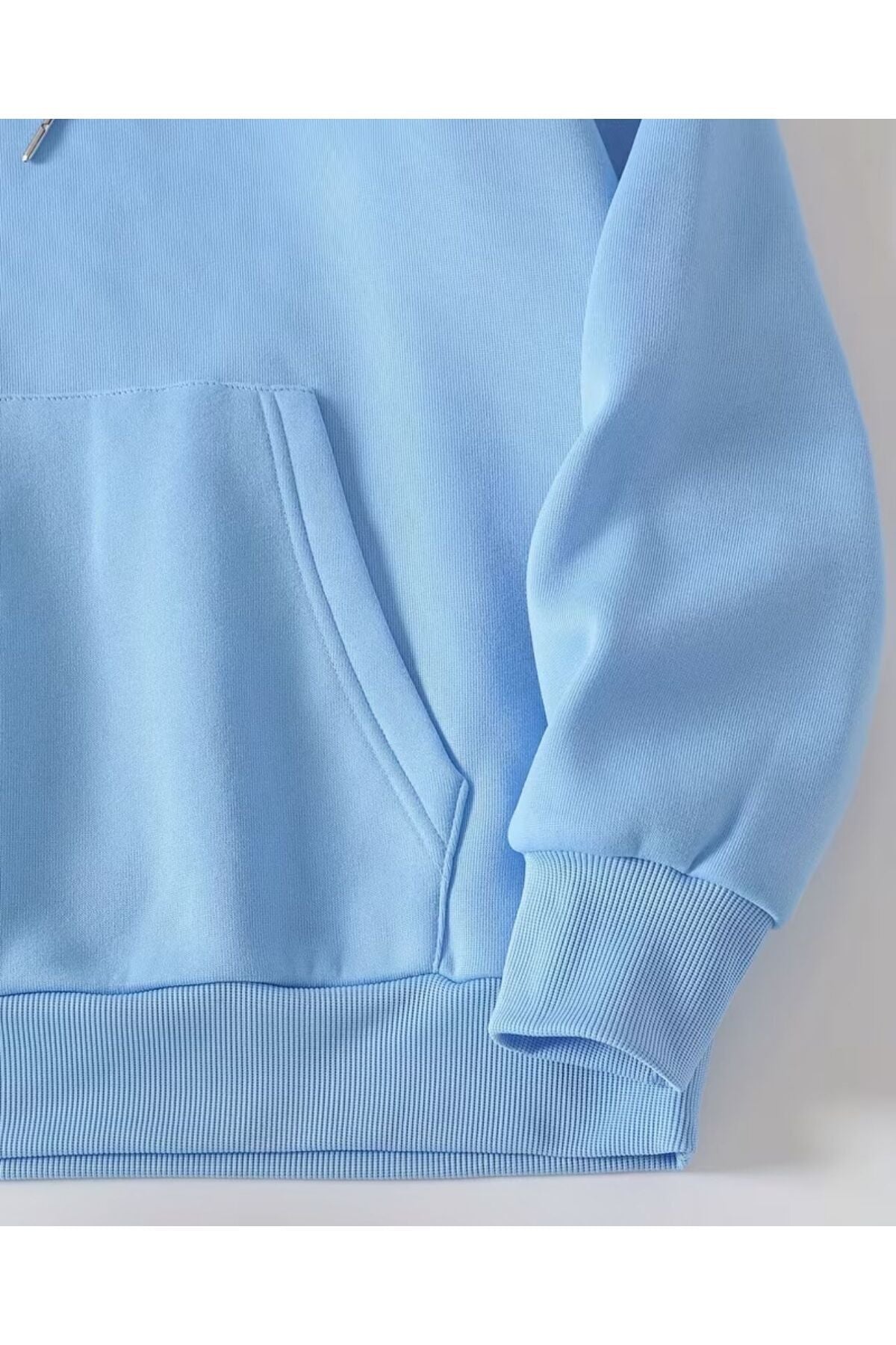ERKEK KAPÜŞONLU DÜZ BASKISIZ SWEATSHİRT