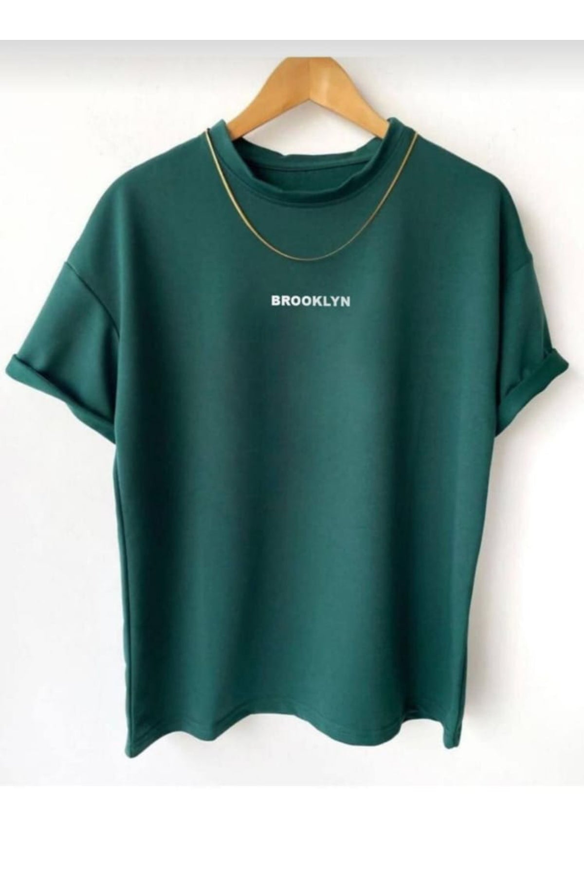 Brooklyn Minimal Baskılı Pamuk Unisex Kısa Kol Tshirt