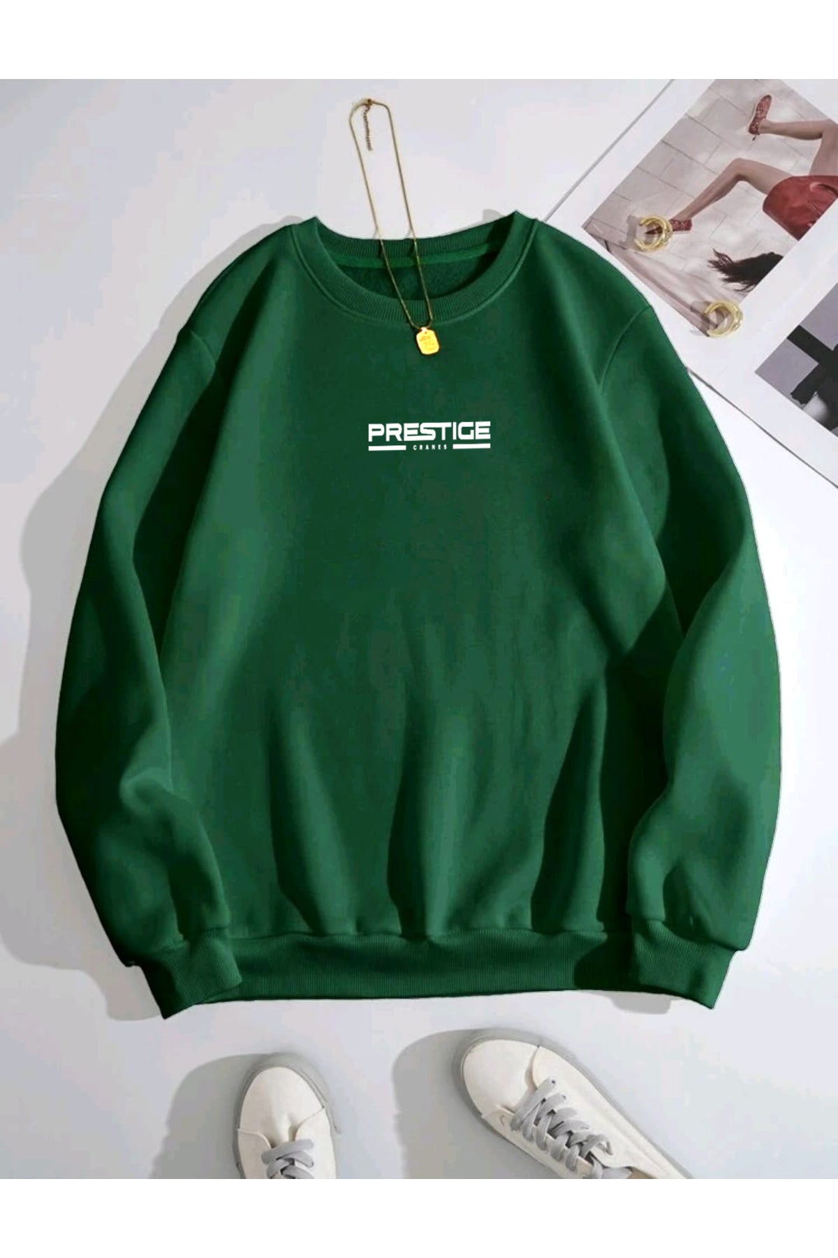 PRESTIGE Oversize Kalıp Bisiklet Yaka Sweatshirt