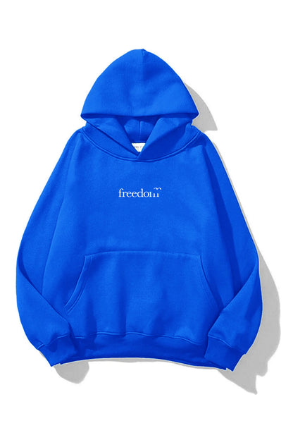 FREEDOM Baskılı Oversize Kapşonlu Sweatshirt