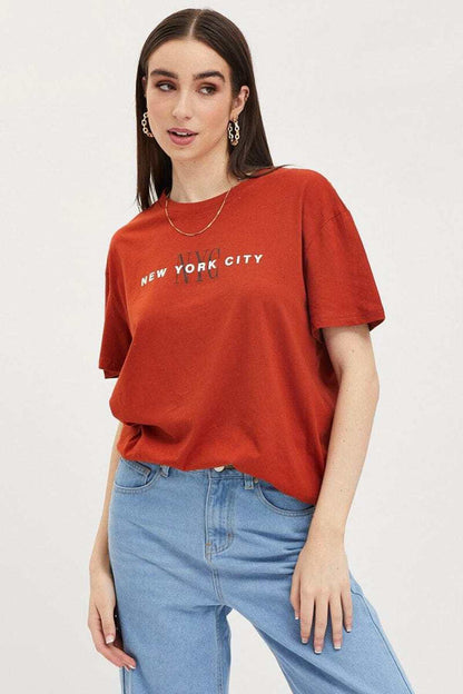 NEW YORK CITY Nyc Baskılı Unisex Kısa Kol (Oversize) Tshirt