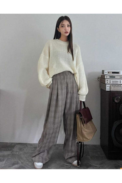 TRİKO Örme Oversize Bisiklet Yaka Kazak