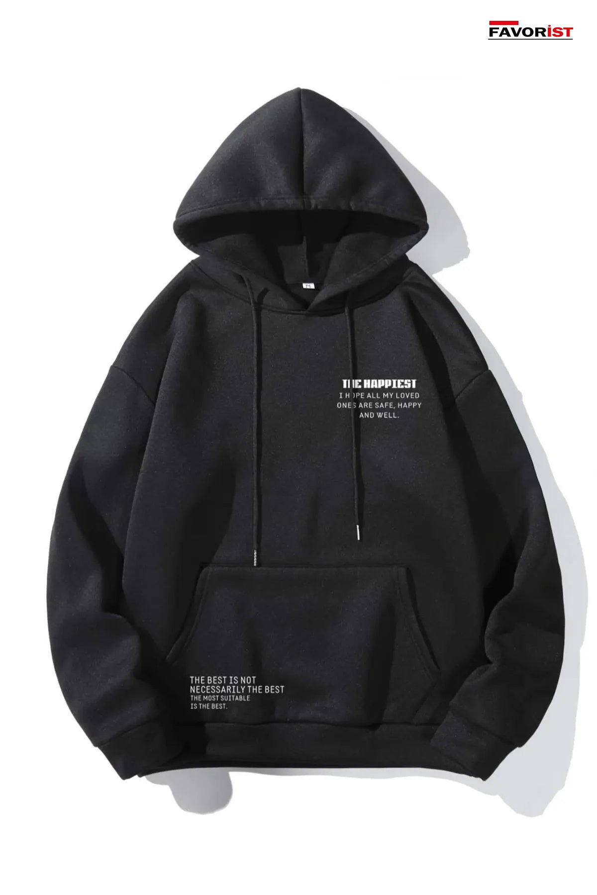 Happiest Baskılı UNİSEX Oversize Kapşonlu Sweatshirt