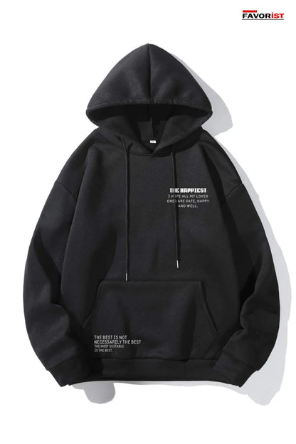 Happiest Baskılı UNİSEX Oversize Kapşonlu Sweatshirt