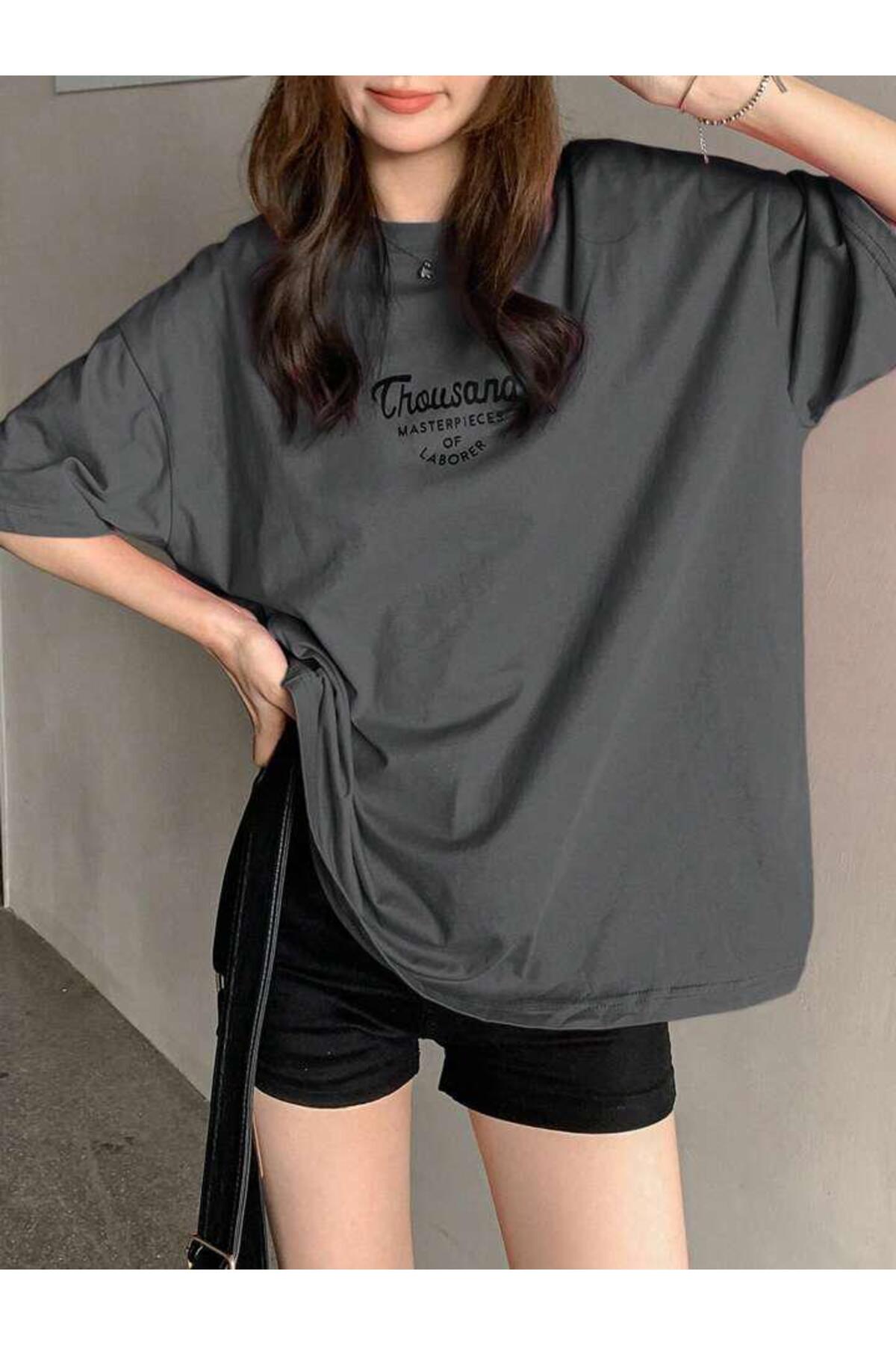 Thousand Baskılı Pamuklu Kısa Kol (Oversize) Tshirt
