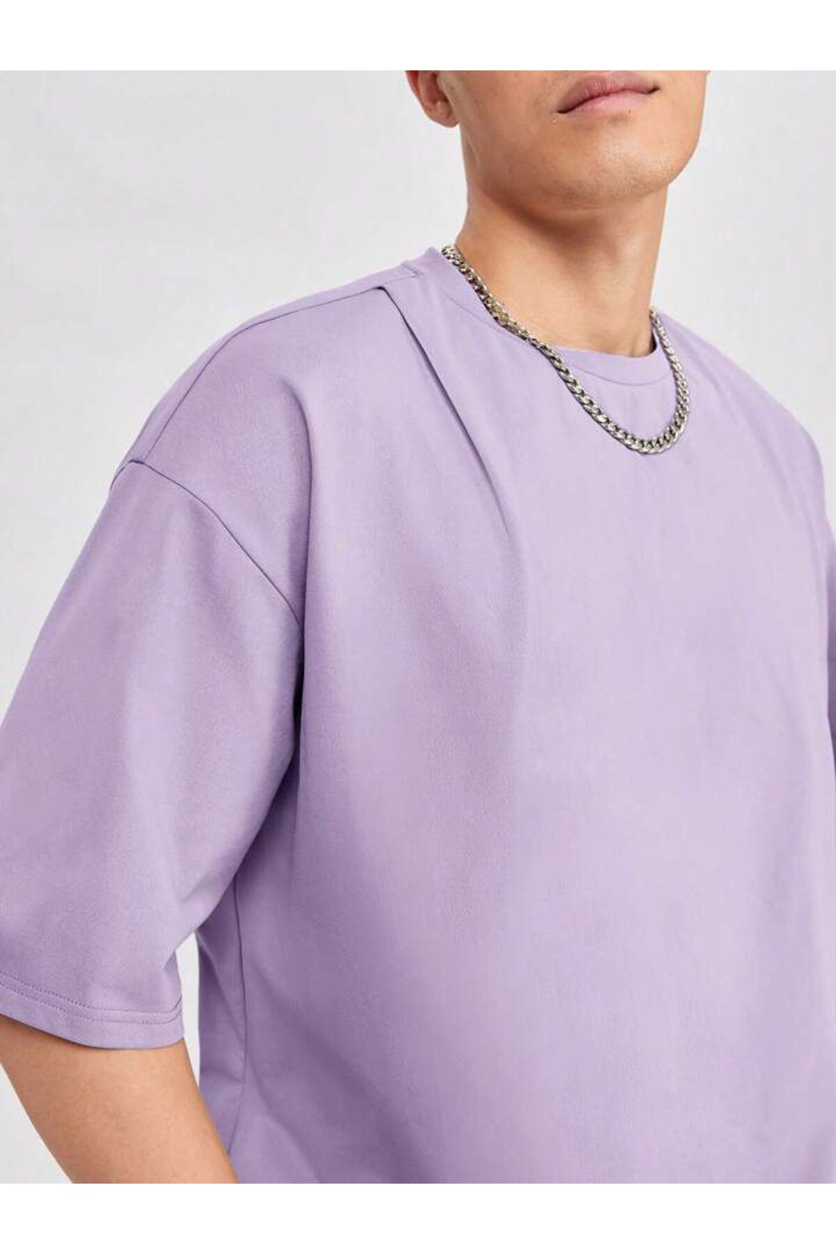 Erkek Giyim Rahat Kesim  Pamuklu Kısa Kol (Oversize) Tshirt