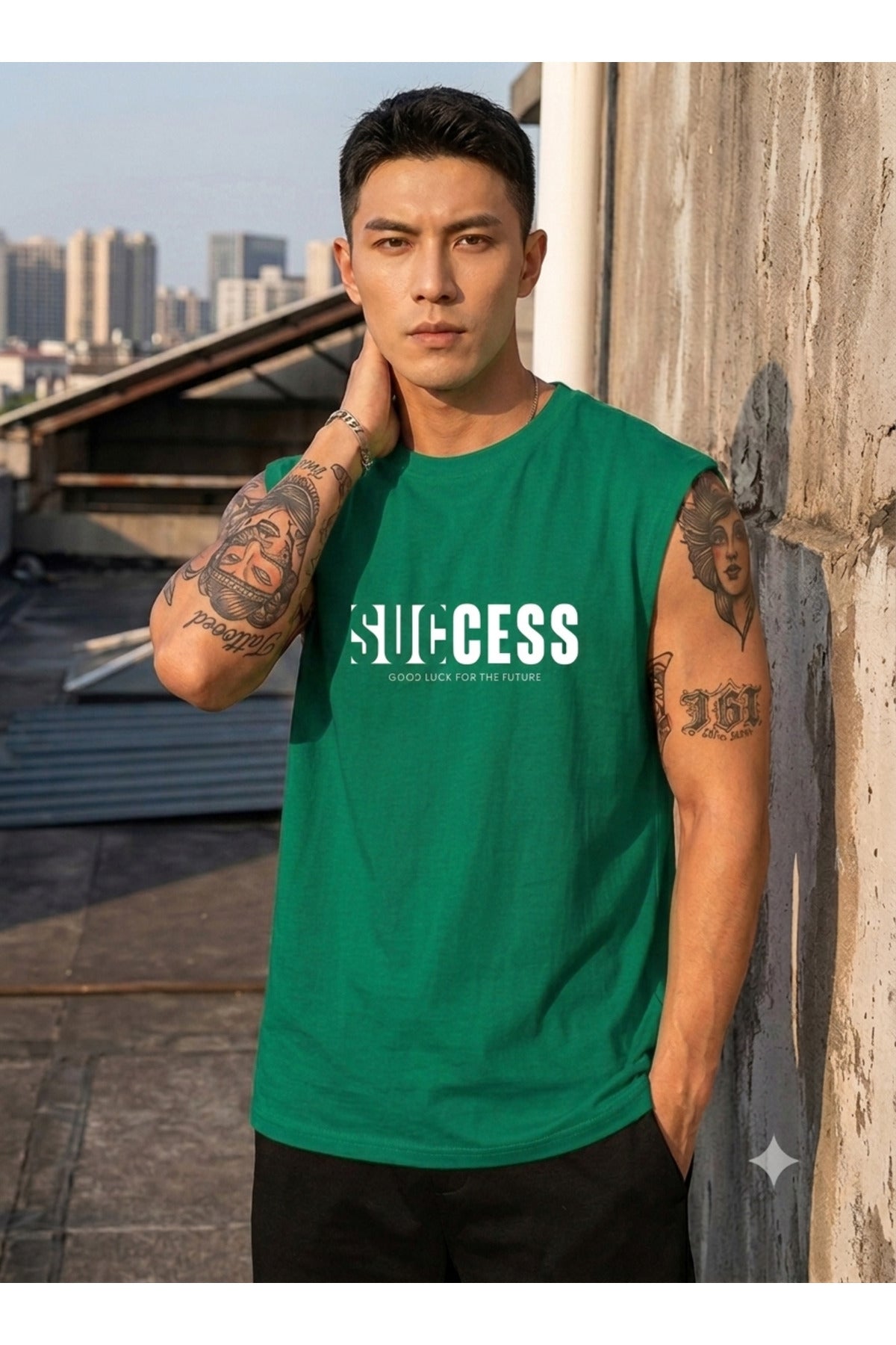 SUCCESS Erkek Sıfır Kol %100 Pamuk Penye
