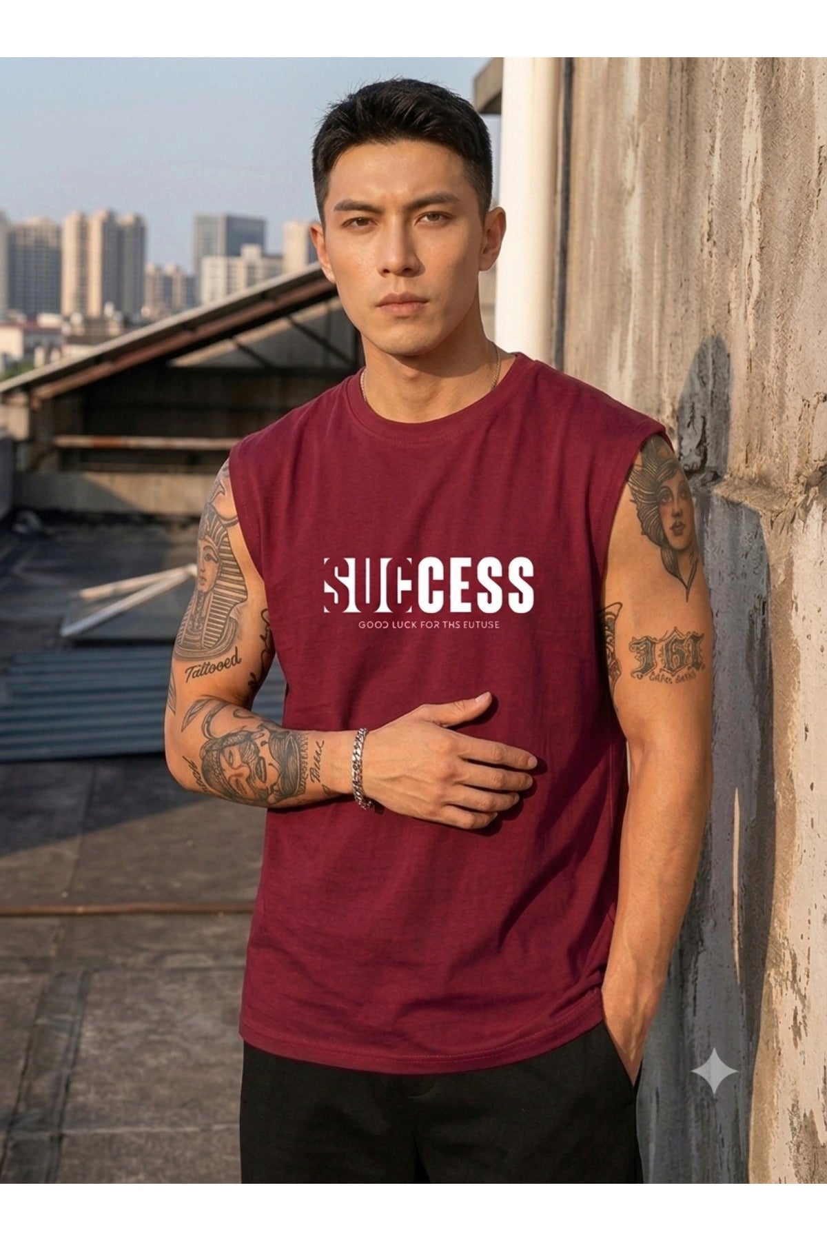 SUCCESS Erkek Sıfır Kol %100 Pamuk Penye