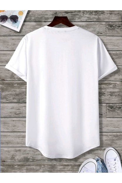 Düz Baskısız Oval Etek Pamuklu Yazlık Unisex Tshirt