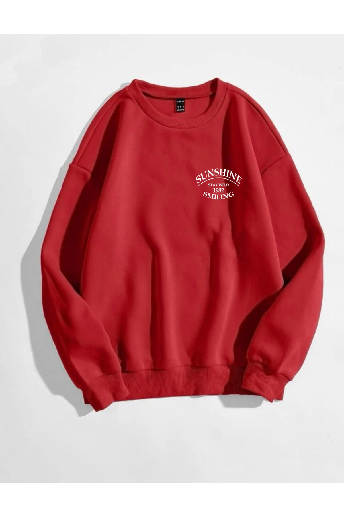 STAY WILD SUNSHINE Sweatshirt Baskılı Bisiklet Yaka Unisex
