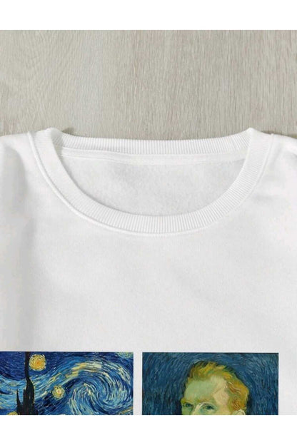Van Gogh Bisiklet Yaka SWEATSHİRT