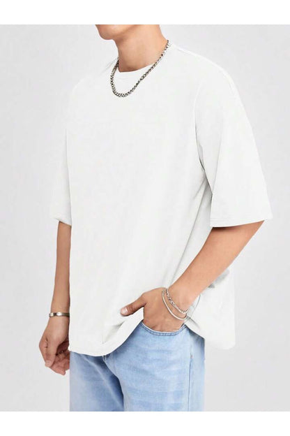 Erkek Giyim Rahat Kesim  Pamuklu Kısa Kol (Oversize) Tshirt