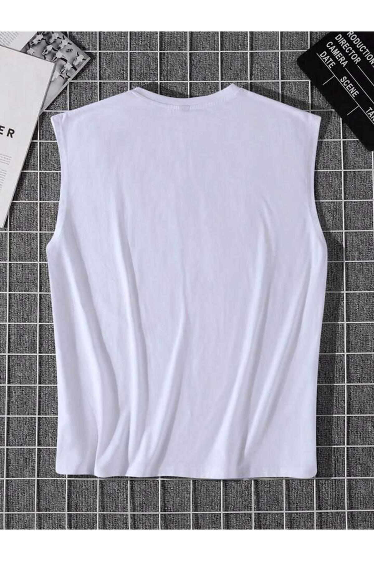 Sıfır Kol Brooklyn Baskılı Yazlık Tshirt