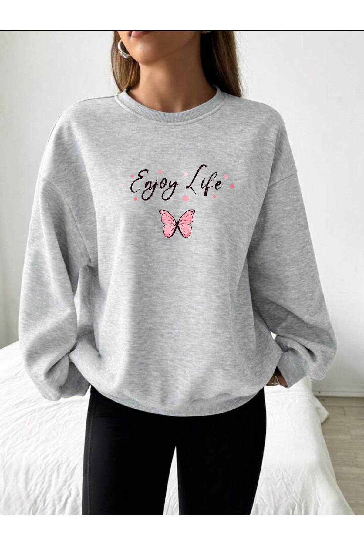 ENJOY LİFE (Sweatshirt) Kışlık Pamuklu