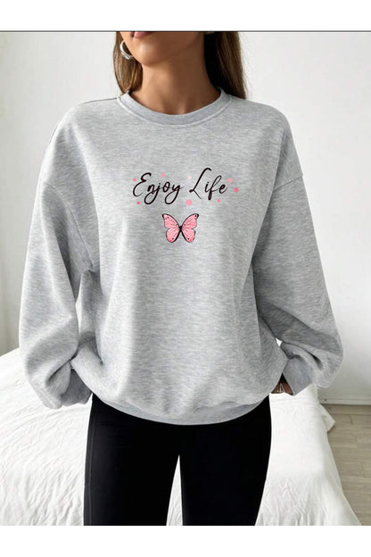 ENJOY LİFE (Sweatshirt) Kışlık Pamuklu