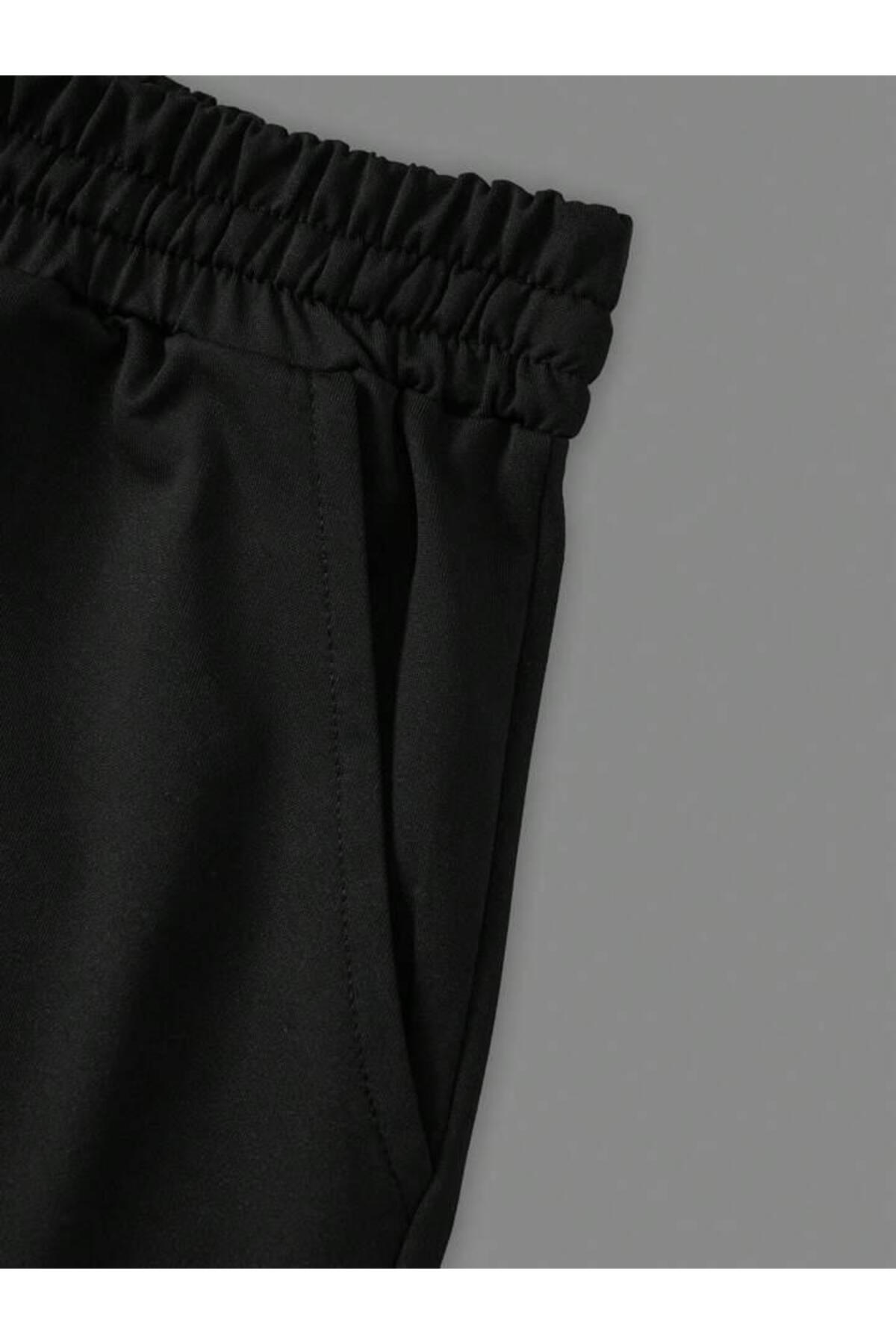 Erkek Siyah CALİFORNİA Baskılı Oversize T-shirt Şort TAKIMI