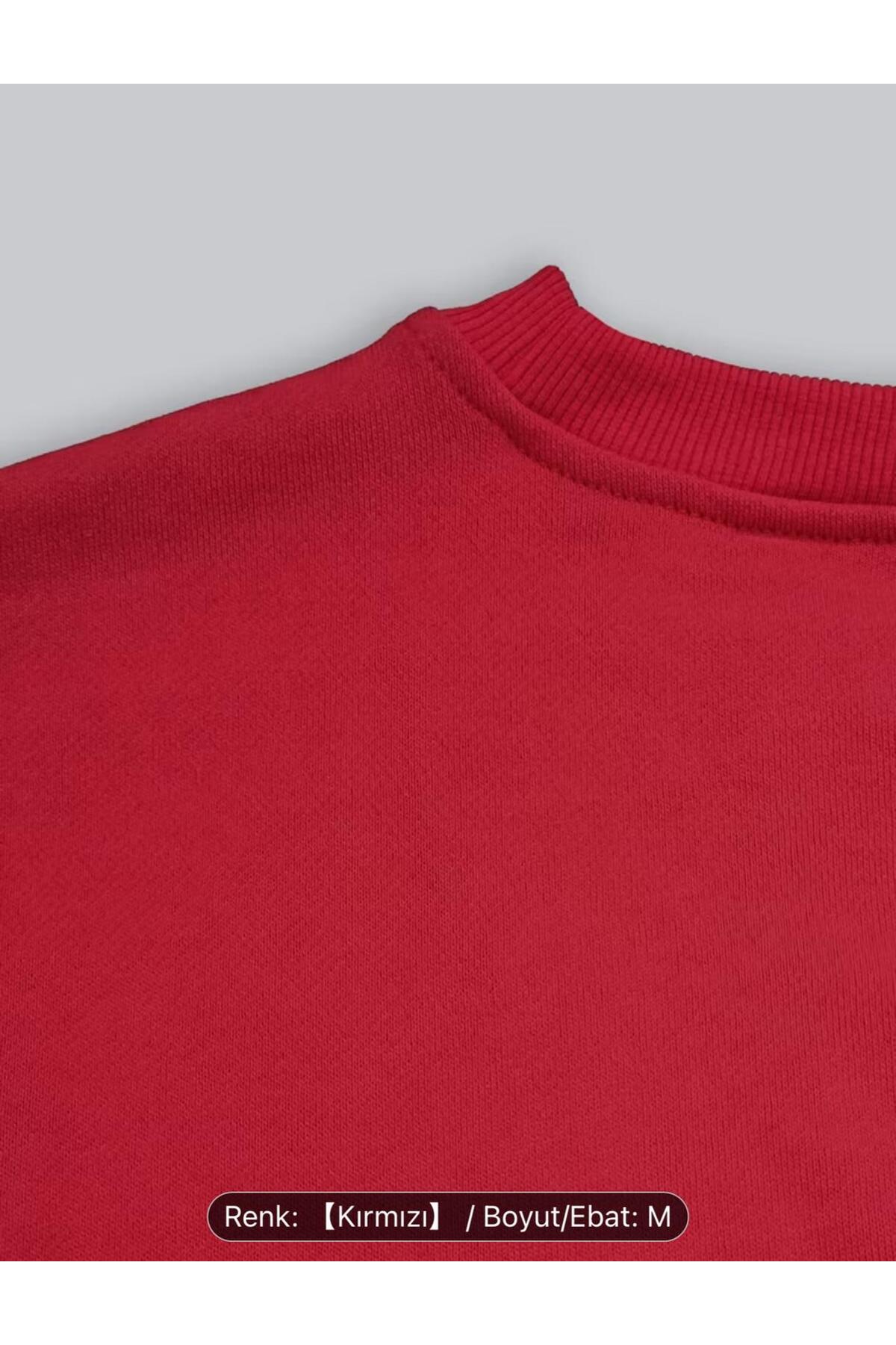 KADIN DÜZ BASKISIZ BİSİKLET YAKA SWEATSHİRT