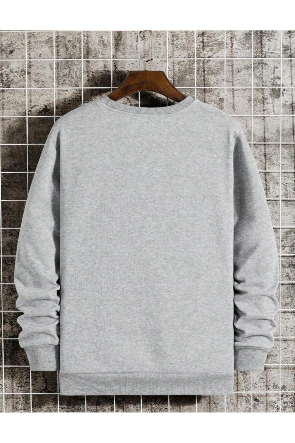 Los Angeles California Baskılı Bisiklet Yaka Pamuklu Sweatshirt
