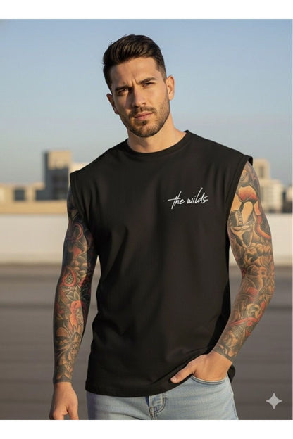 THE WILDS Baskılı Erkek Sıfır Kol Sporcu Kolsuz Tshirt